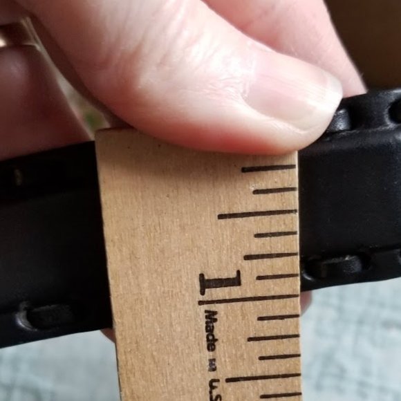 Stone Mountain Black Italian Leather Eurometal Silver Engraved Buckle, Size 36 - Picture 15 of 15